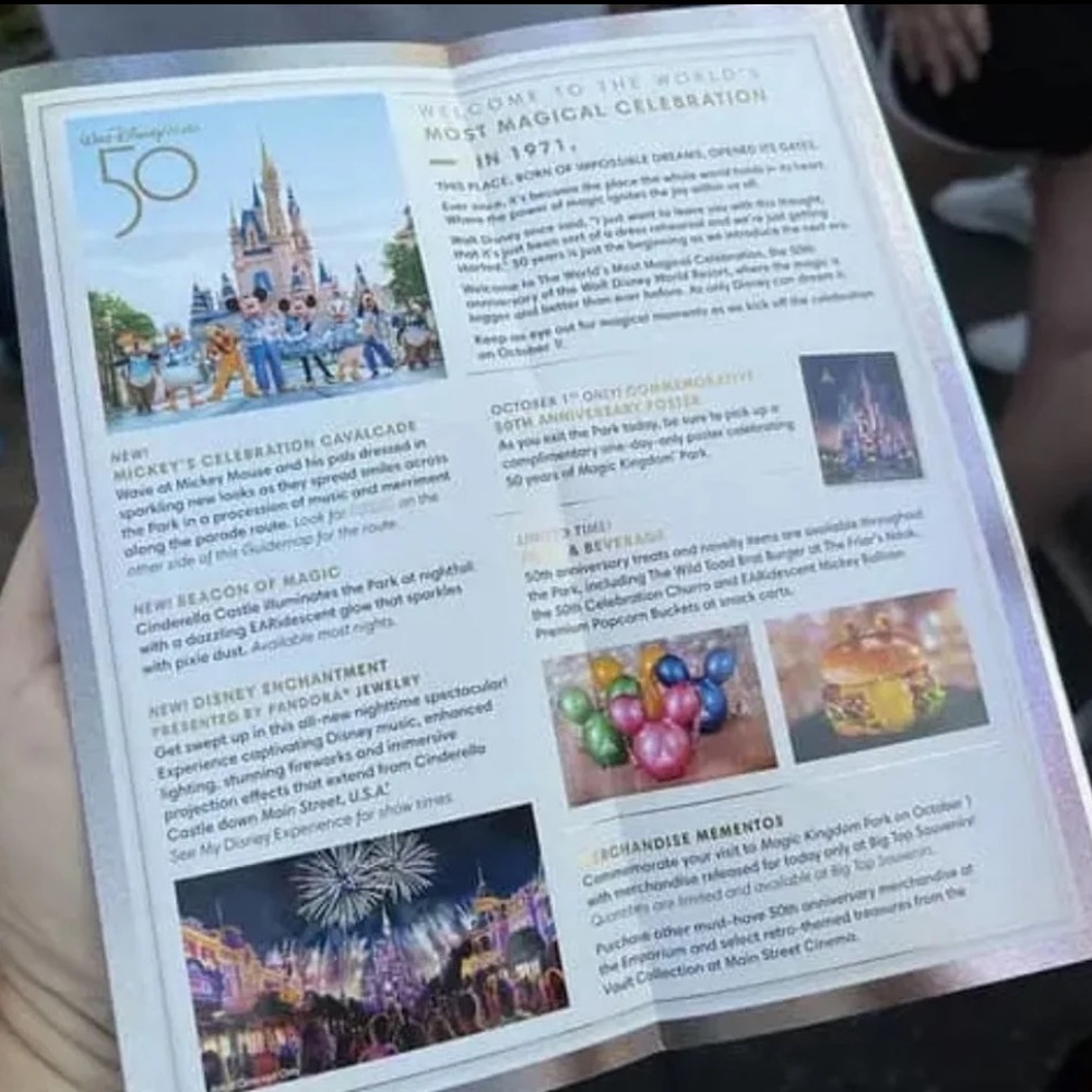 Disney Parks Oct. 1st Day Of 50th Anniversary Commemorative Souvenir Park Map - Picture 4 of 4
